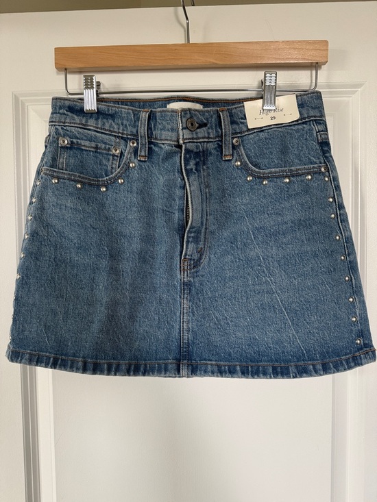 Abercrombie & Fitch Dresses & Skirts - Abercrombie & Fitch Blue Denim Mini Skirt with Silver Studs